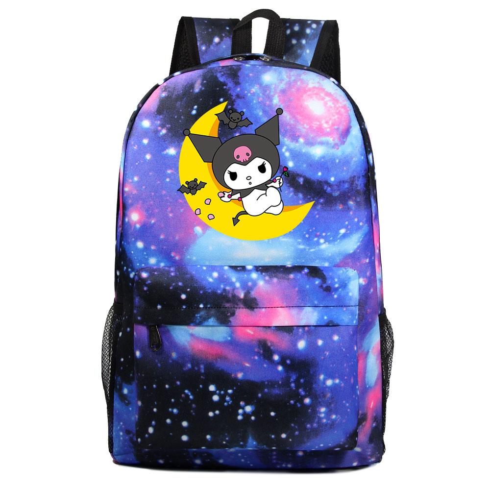 Mayoulove Kuromi Kids Backpack Lightweight Design with Multiple Pockets for School Use-Mayoulove
