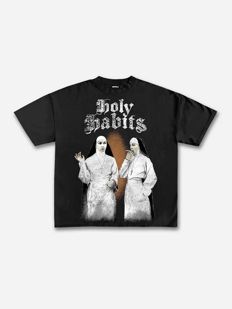 Holy Habits Vintage Nun Graphic Cotton T-shirt
