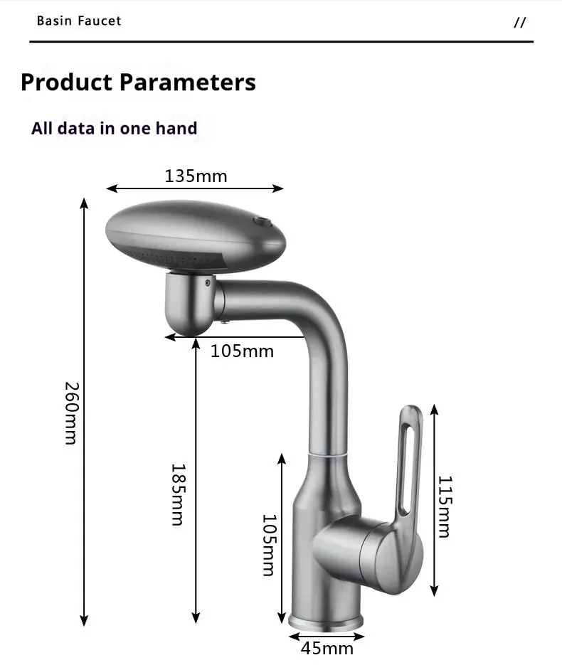 Single-Handle Modern Stainless Steel Flying Saucer Bath Shower Faucet Multifunctional Space Rain Jet Hot Cold Bathroom Villa