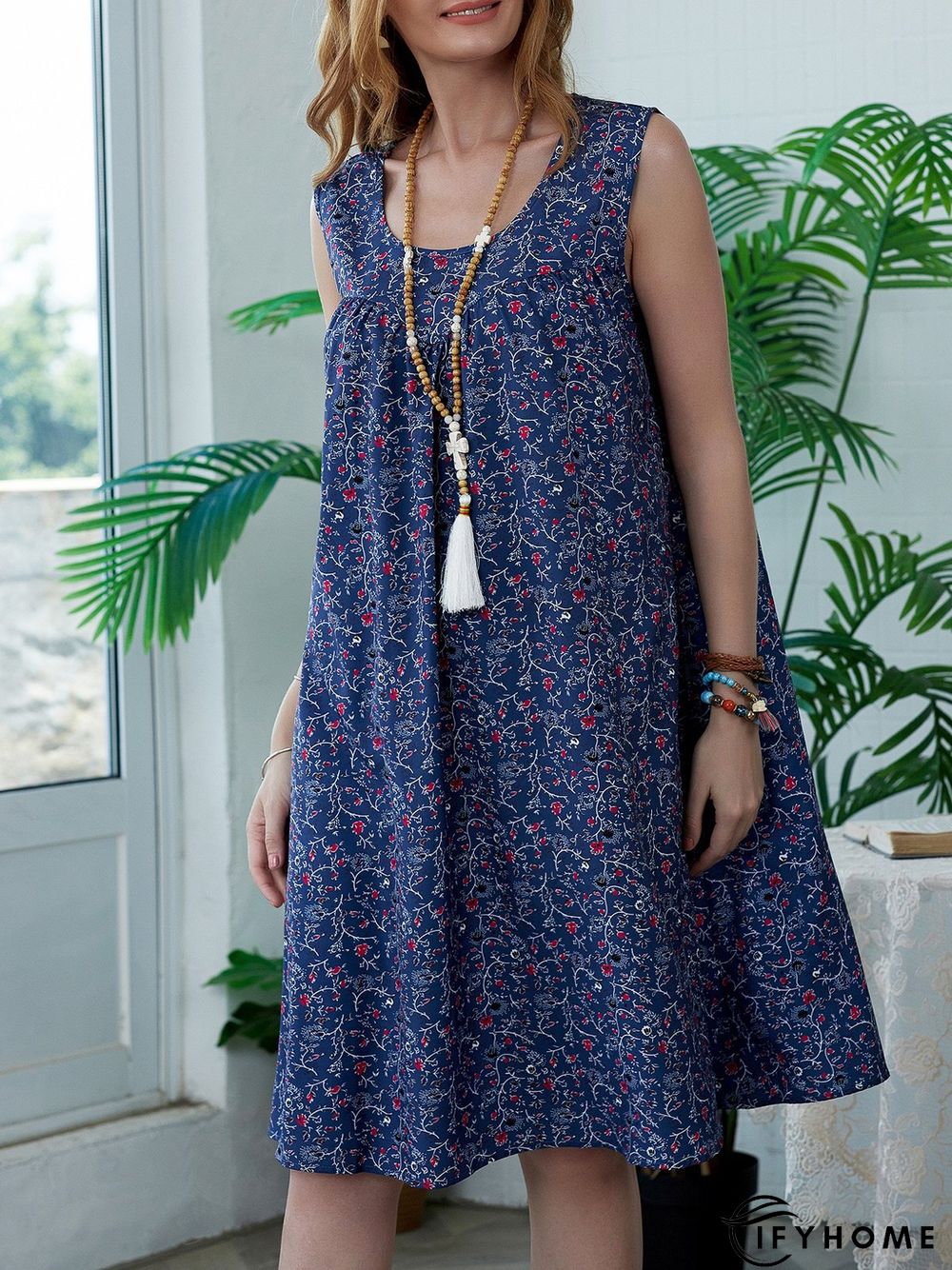 Floral Print Beach Women Summer Midi Dresses | IFYHOME