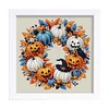 5D DIY Partial Special Shaped Drill Diamond Painting Halloween Wreath Art With Frame Kit 8x18cm
