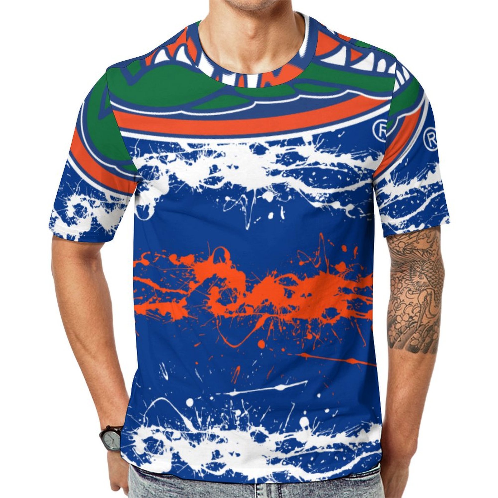 Florida Gators Paint Splash Graffiti Short Sleeve Print Unisex Tshirt Summer Casual Tees for Men and Women Coolcoshirts