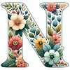 Diamond Painting-DIY Full Round Flowery Letter