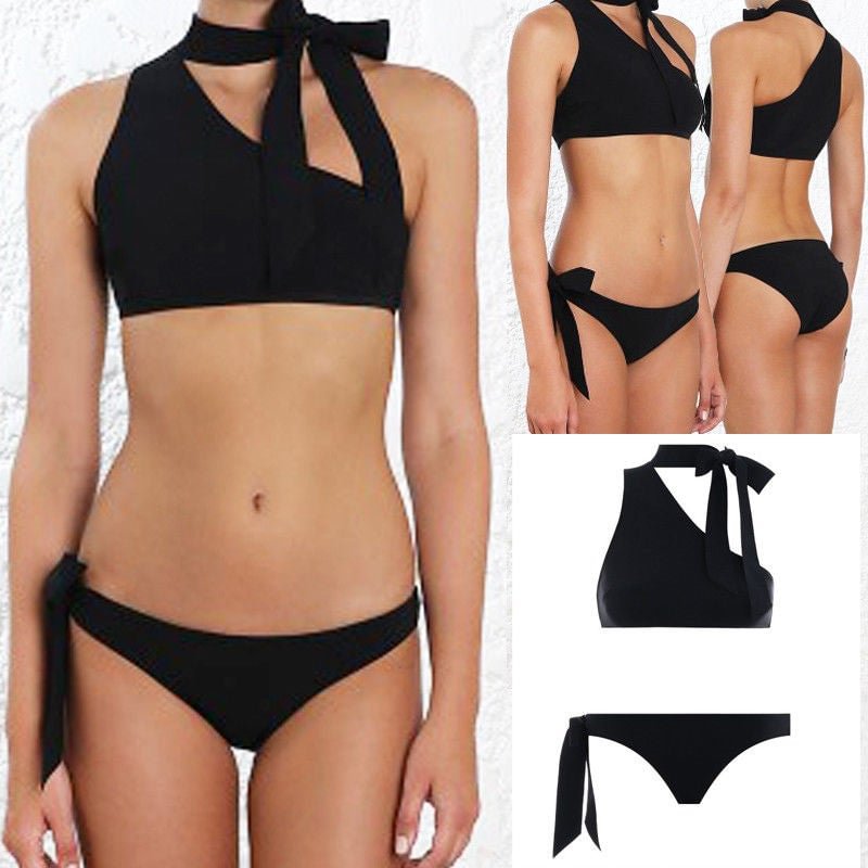 Women Off Shoulder Bikini Set Bandage Push-Up Padded Swimwear Swimsuit Bathing Suit Brazilian