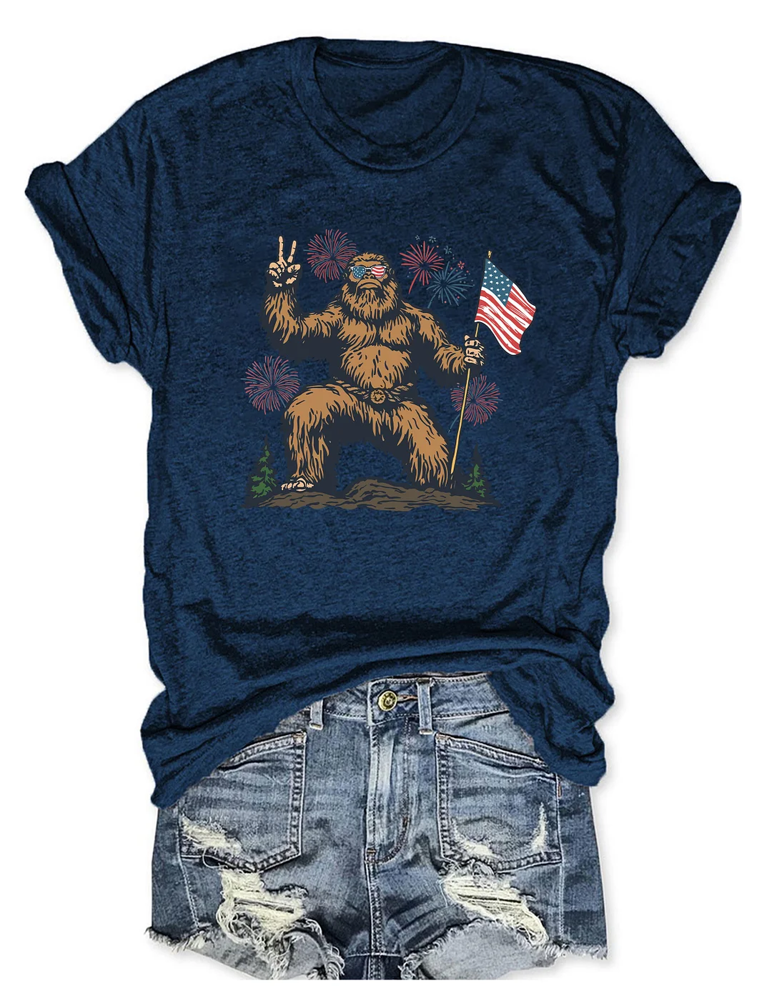 4th Of July American Bigfoot T-shirt