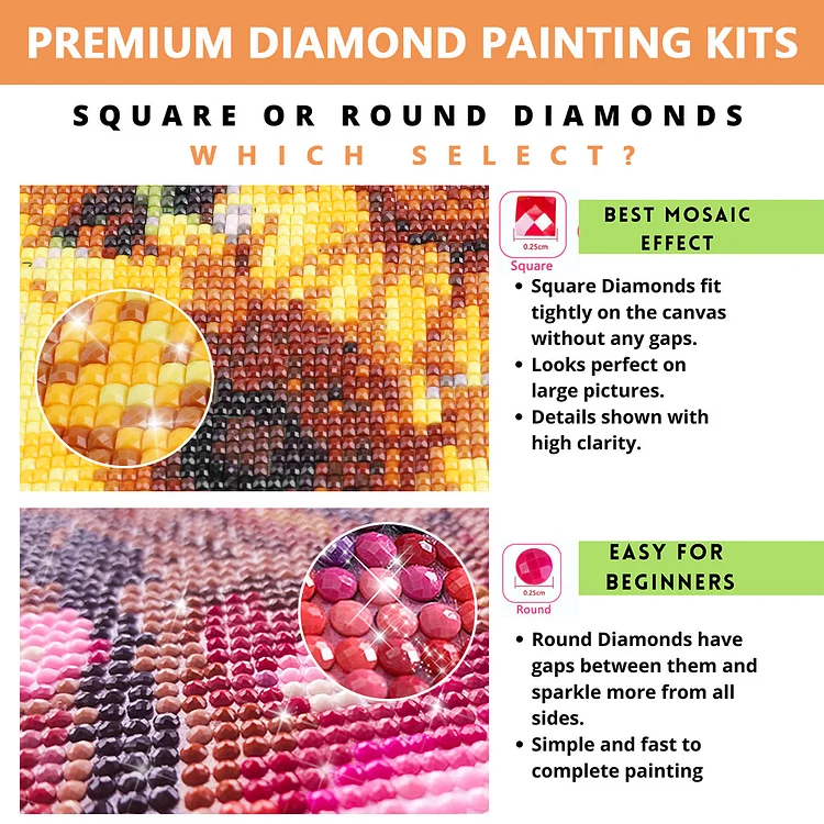 Huacan Diamond Painting Kits Heart Daisy Full Square Round