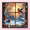 Birds By Window In Winter-11CT Stamped Cross Stitch 45*45cm/17.72*17.72in tapestrymarket