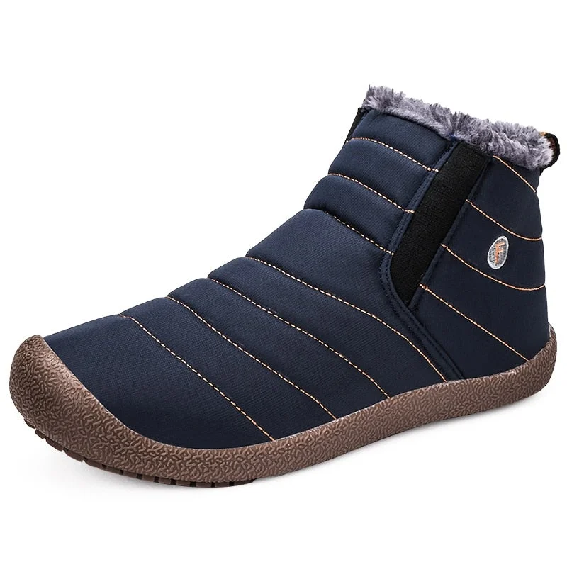 Nine o'clock Winter Plush Men Casual Snow Boots Fashion All-match Slip-on Couple Shoes Outdoor Warm Lined Botas Mujer Big Size