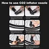 18-in-1 Bicycle CO2 Cylinder Pump Gas Nozzle Bike Fast Inflator Inflatable Head