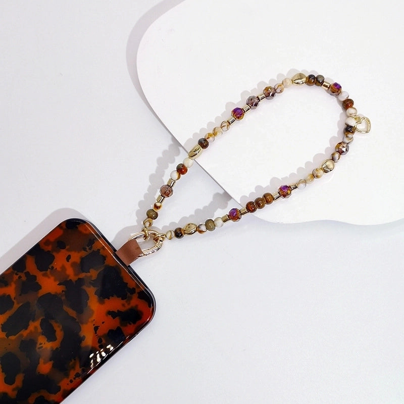Minimalist Geometric CCB Crystal Beads Glass Bead Mobile Phone Lanyard