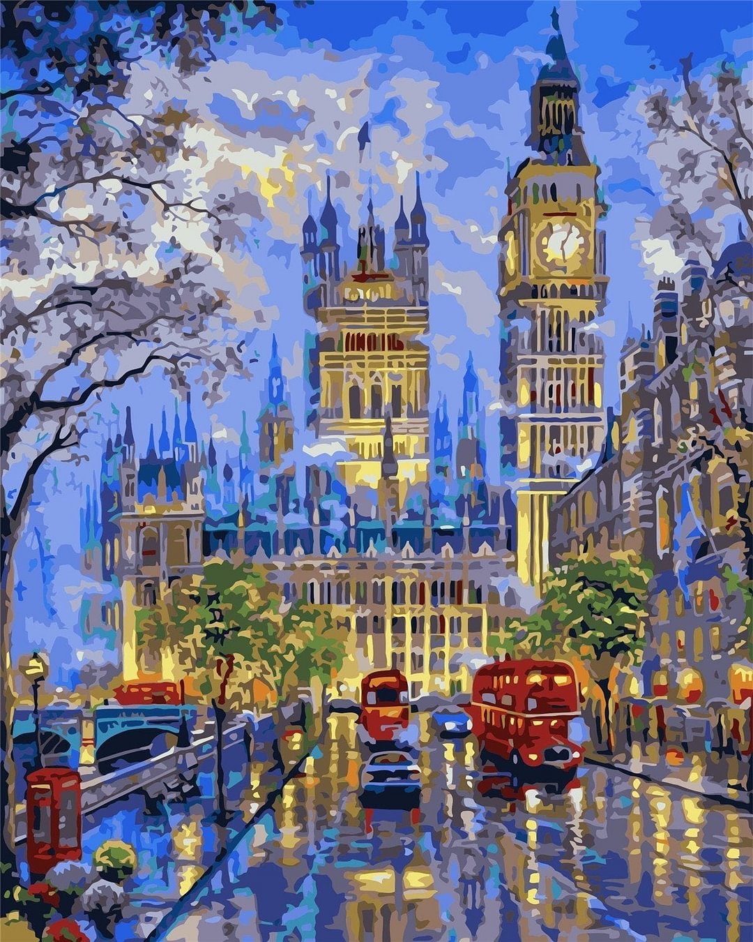 Landscape London Night Paint By Numbers Kits UK For Adult HQD1219