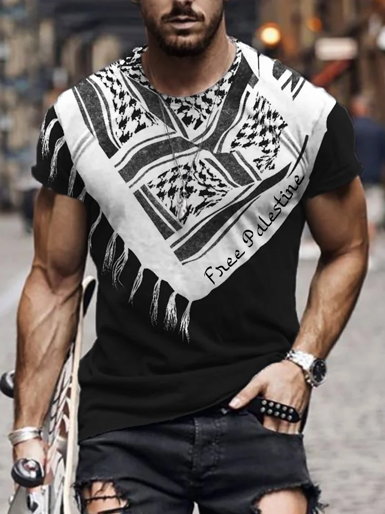 Men's Free Palestine Scarf Inspired T Shirt