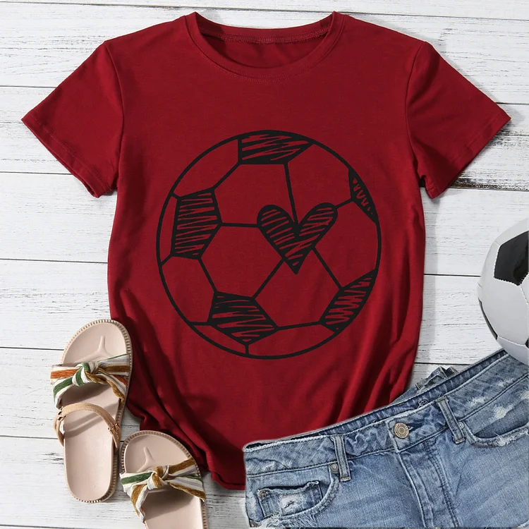 My Soccer Heart Round Neck T-shirt-Annaletters