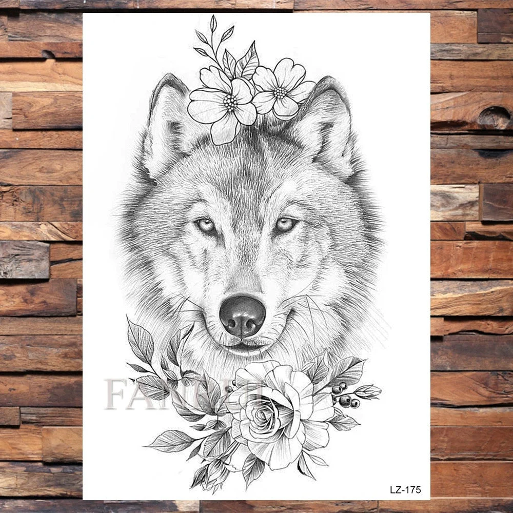 Mighty Lion King Of Beasts Tattoos Temporary Men Women Body Art Fake Tatoo Realistic Tribal Tiger Tattoo Sticker Arm Leg Makeup