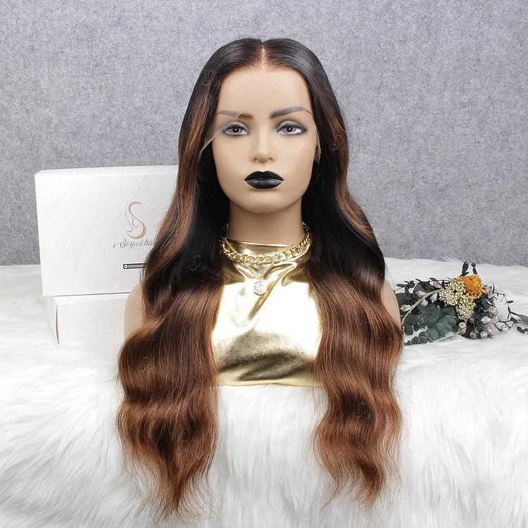 Pre-Made Clearn Hairline| Luxurious Highlight Color Body Wave Swiss HD Lace/Diamond Fake Scalp 13x6 Lace Frontal Wig
