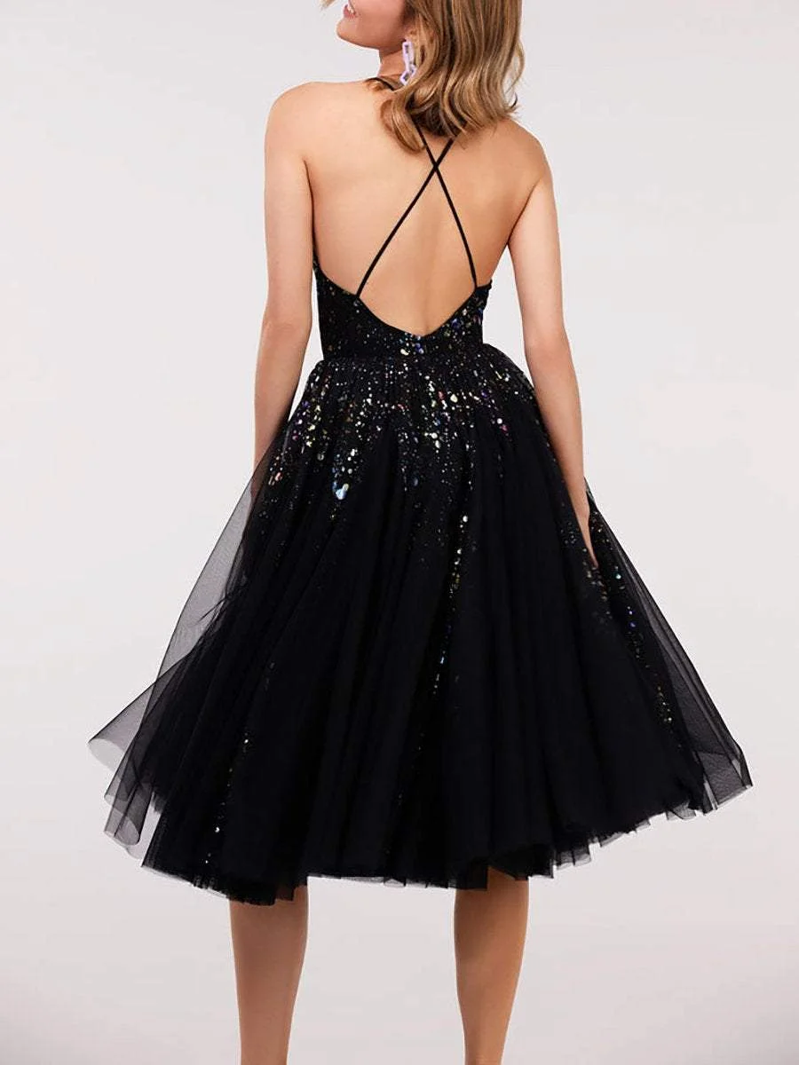 Exotic midi dress with the criss-cross back