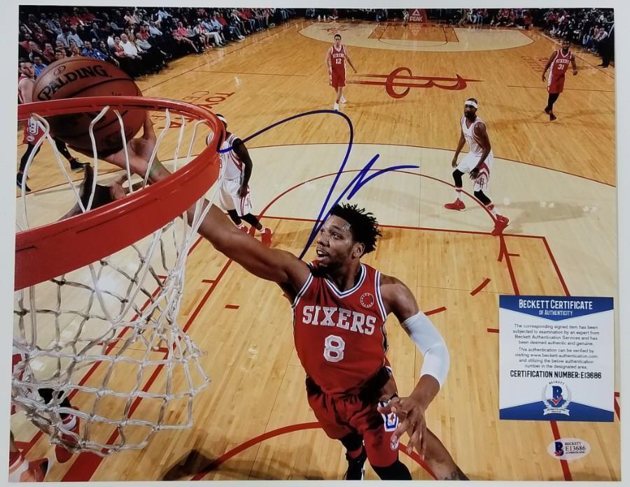 JAHLIL OKAFOR Signed 11x14 Photo Poster painting 76'ers Pelicans Autograph ~ Beckett BAS COA