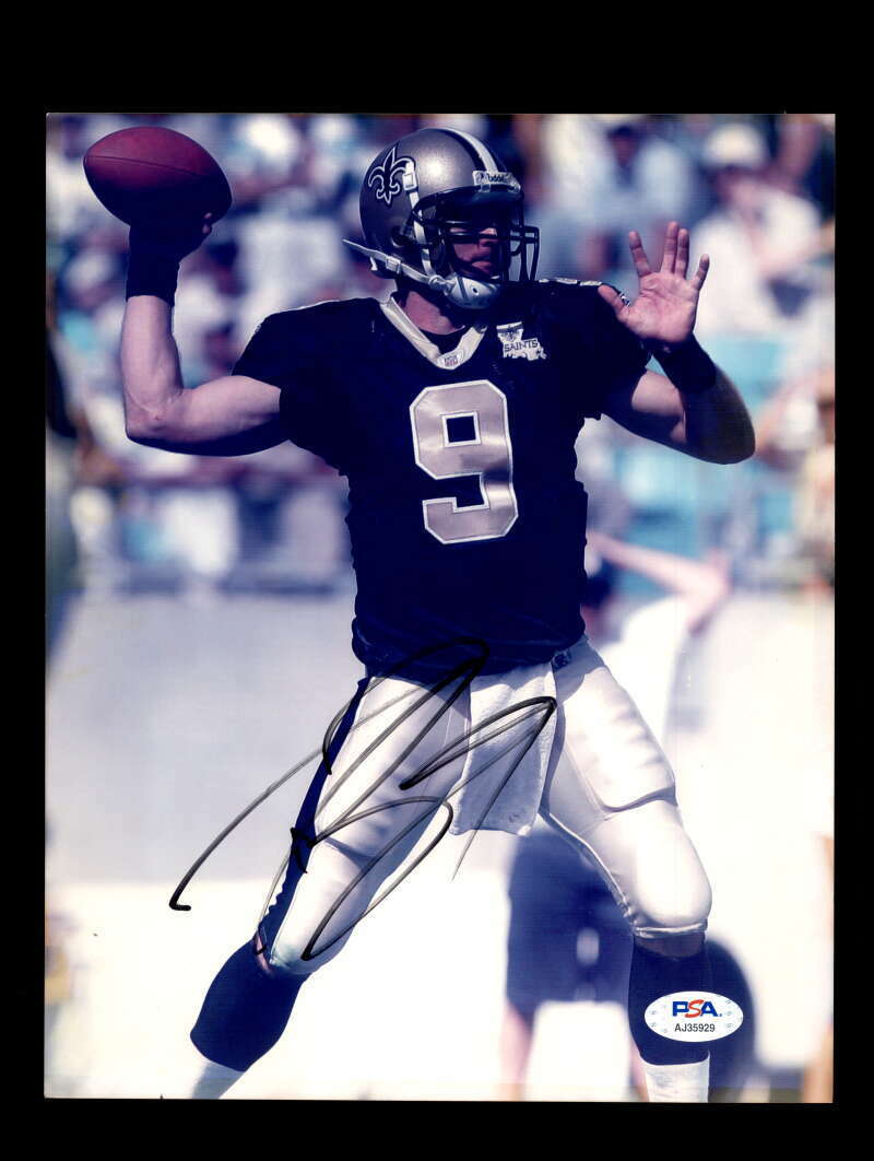 Drew Brees PSA DNA Coa Autograph 8x10 Signed Photo Poster painting Saints