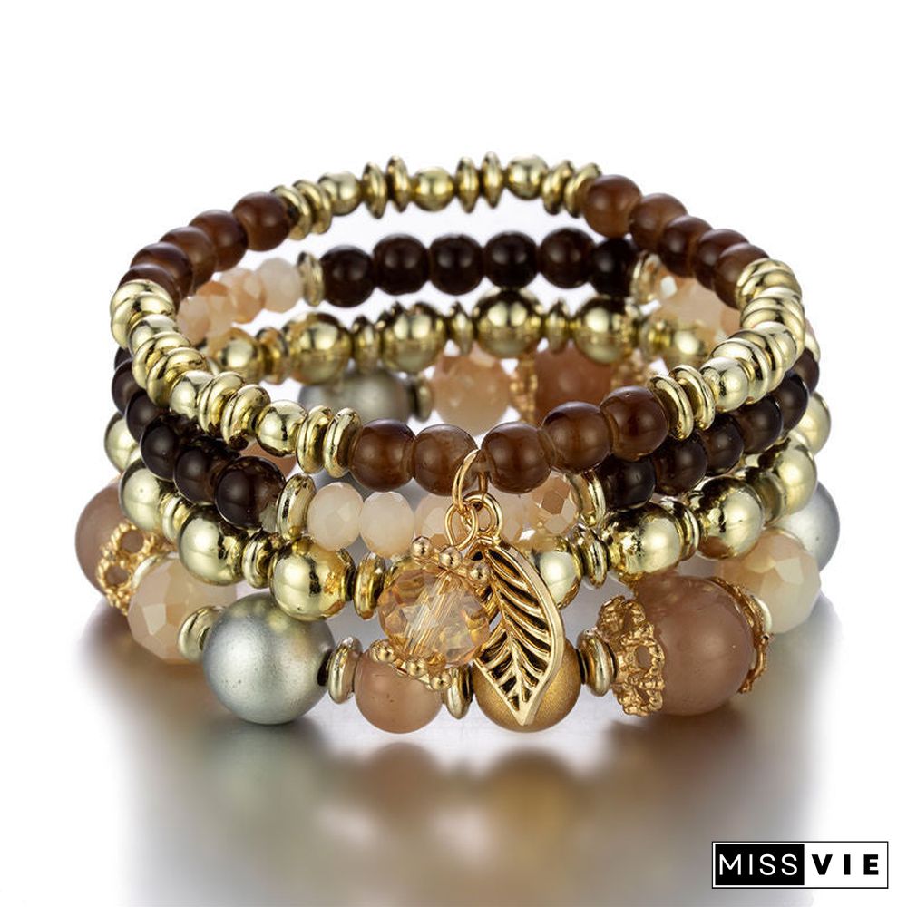 Women's Crystal Pendant Multi-layer Bracelet