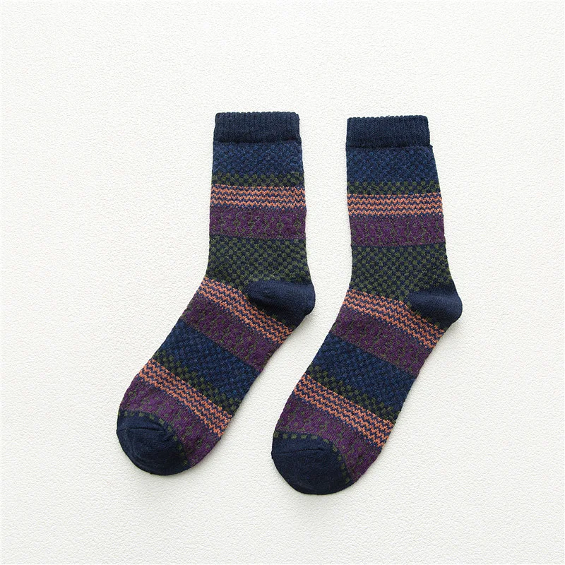 Retro Ethnic Small Square Wool Socks In The Tube Socks