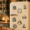 10PCS DIY Pearl Diamond Painting Christmas Fridge Magnets, Sparkling Rhinestone Refrigerator Magnet Craft Kit for Home Decor & Gifts