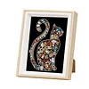 Framed Pearl Diamond Painting - Special Shaped - Jewelry Cat Silhouette (17x22cm)