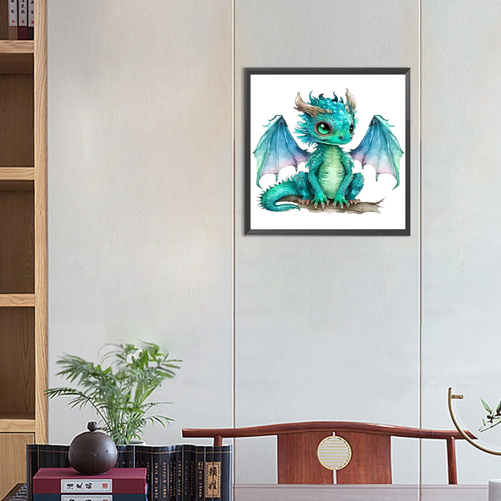 Full Round Diamond Painting 30*30cm - Little Dragon