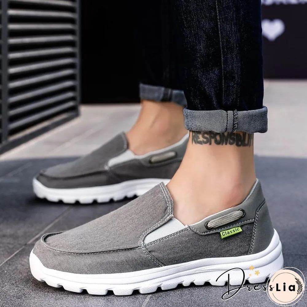 Men Canvas Casual Breathable Footwear Plus size Flat Shoes
