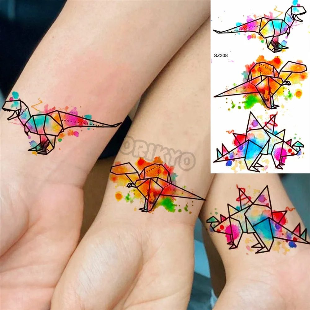 Colorful Hummingbird Small Temporary Tattoos For Women Girls Lavender Plum Blossom Fake Tattoo Sticker Wedding Neck Tatoos Ear
