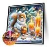 Eichh&ouml;rnchens Winternacht - Rundbohrer Diamantmalerei - 30*30cm