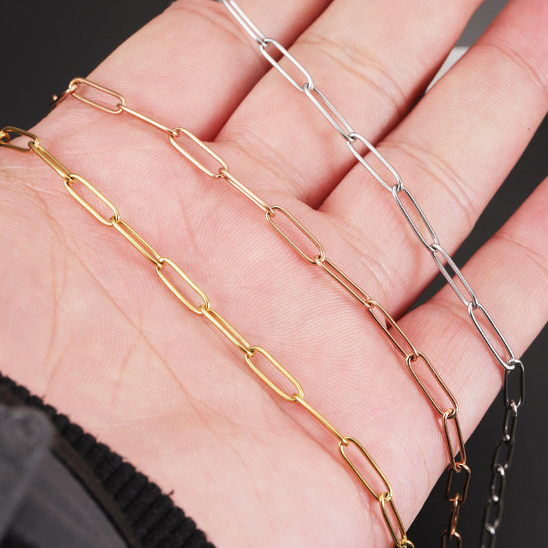 2 Pieces IG Style Chain Stainless Steel Electroplating Jewelry Making