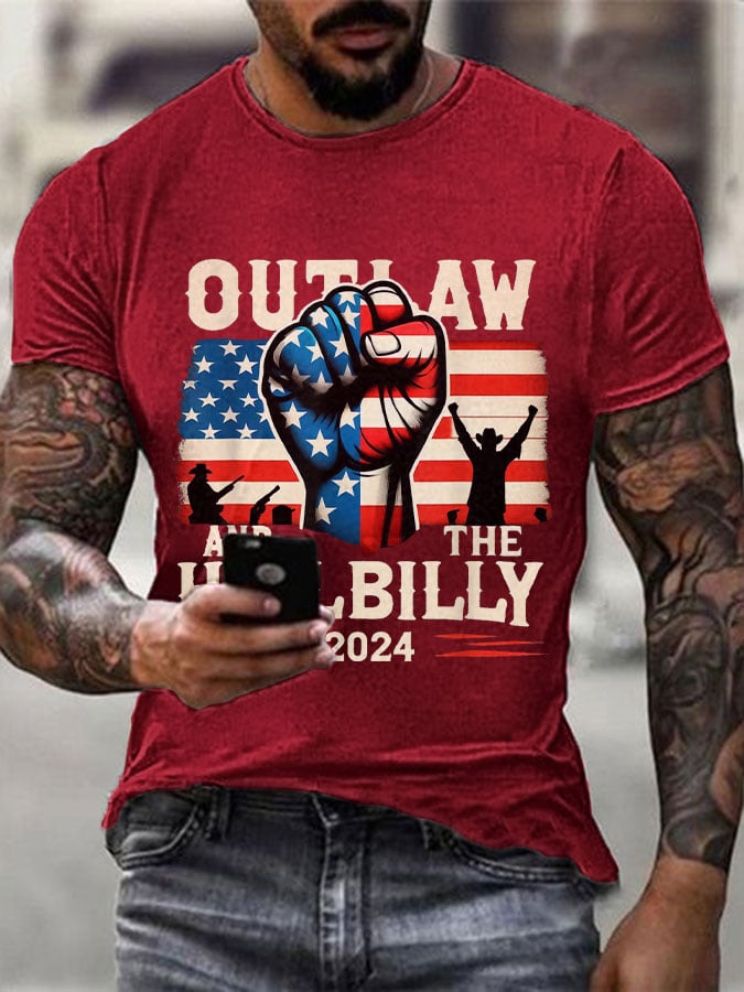 Men's The Outlaw and The Hillbilly Printed Casual T-Shirt