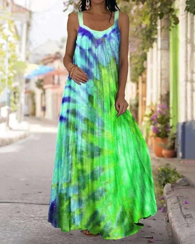 Summer Style Tie-dye Printed Dress