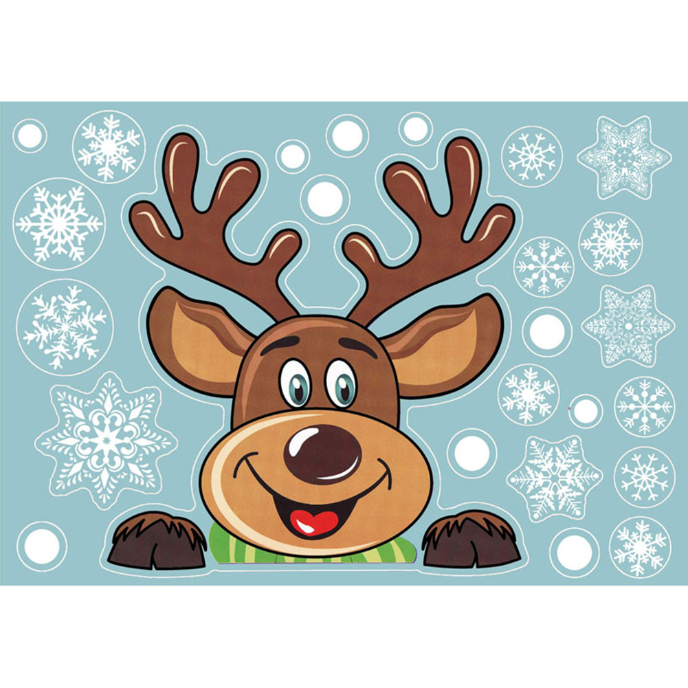 

Christmas Stickers Snowflake Santa Claus Window Glass Decorative Decals, 501 Original
