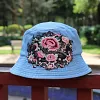Women's Retro Ethnic Style Embroidered Denim Fisherman Bucket Hat