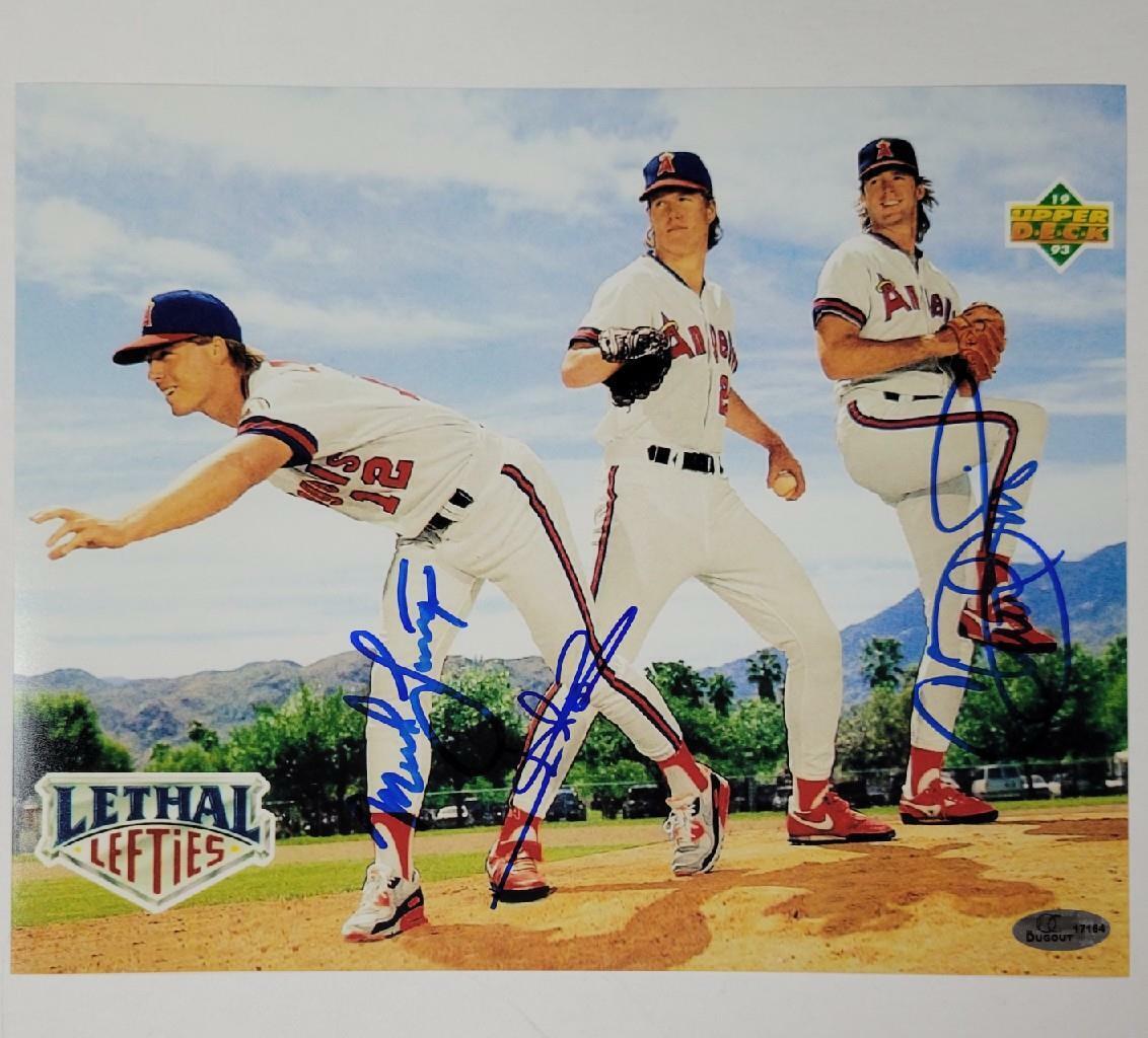 Langston Finley Abbott signed Angels 8x10 Photo Poster painting Lethal Lefties ~ OC Dugout Holo