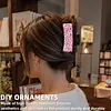 Fleurs roses bricolage, pinces &agrave; griffes en diamant pour adultes d&eacute;butants, pinces &agrave; cheveux western antid&eacute;rapantes pour femmes, accessoires pour bijoux longue et courte