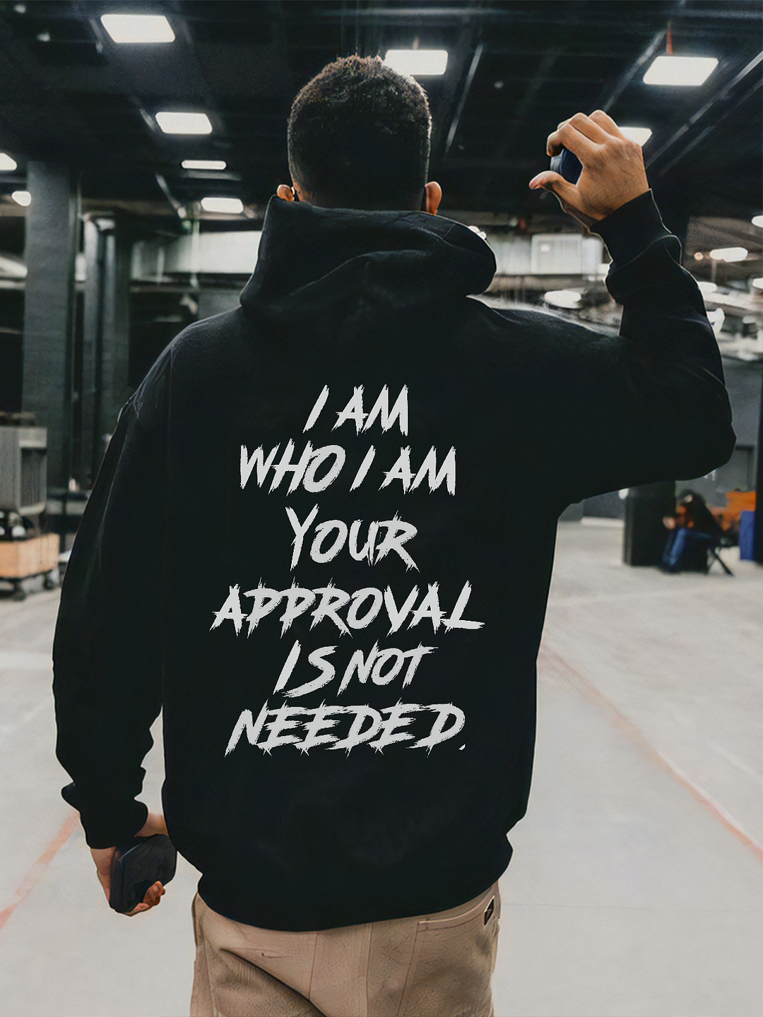 I AM WHO I AM YOUR APPRAVAL IS NOT NEEDED Men's Printed Hoodie