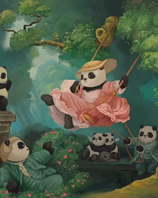 

Happy Panda Family – Paint By Numbers - 40*50CM, 501 Original