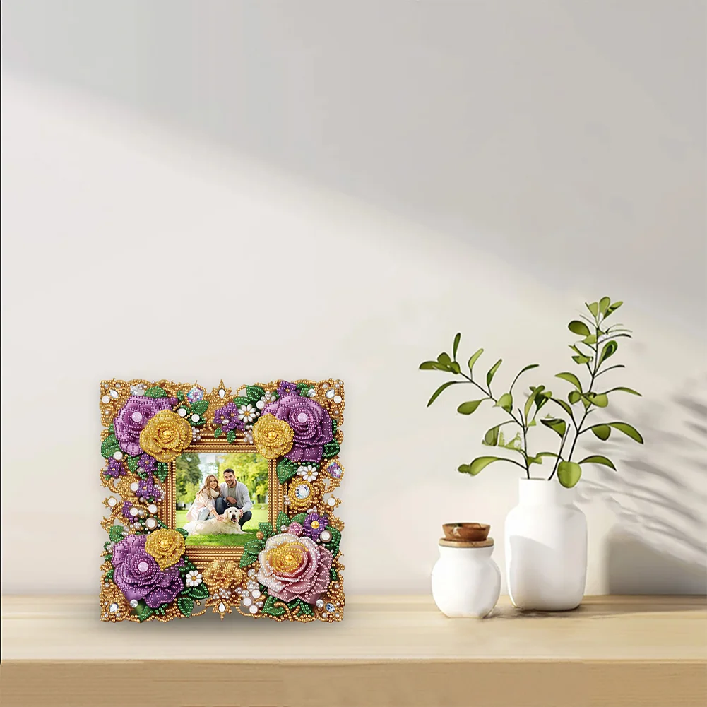 5D DIY Flower Acrylic Special Shape Diamond Painting Picture Frame