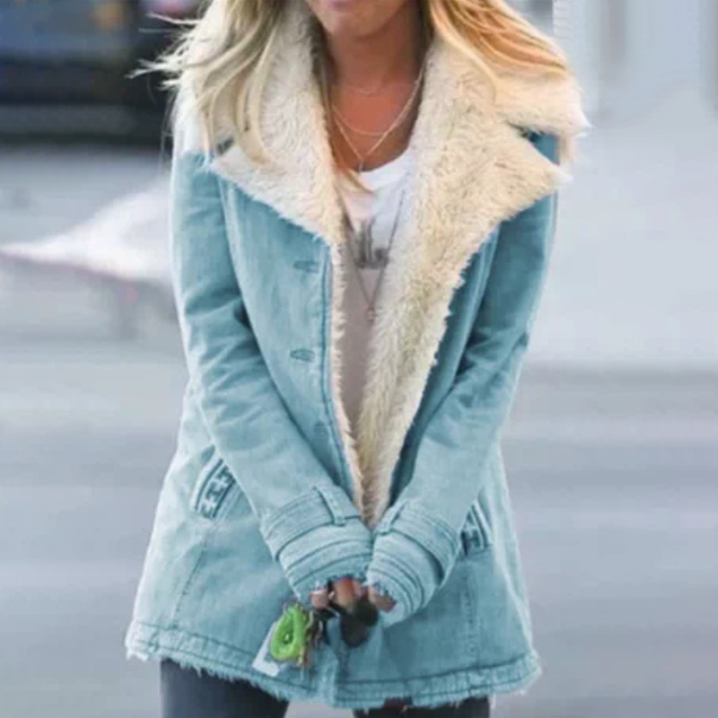 Fleece Long Sleeve Lapel Thermal Coat wearshes