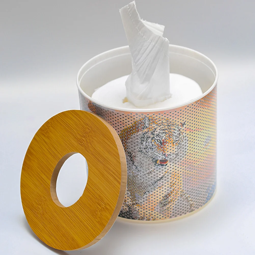 Tiger DIY Diamond Painting Handmade Tissue Holder Rhinestones Crystal Tissue Box