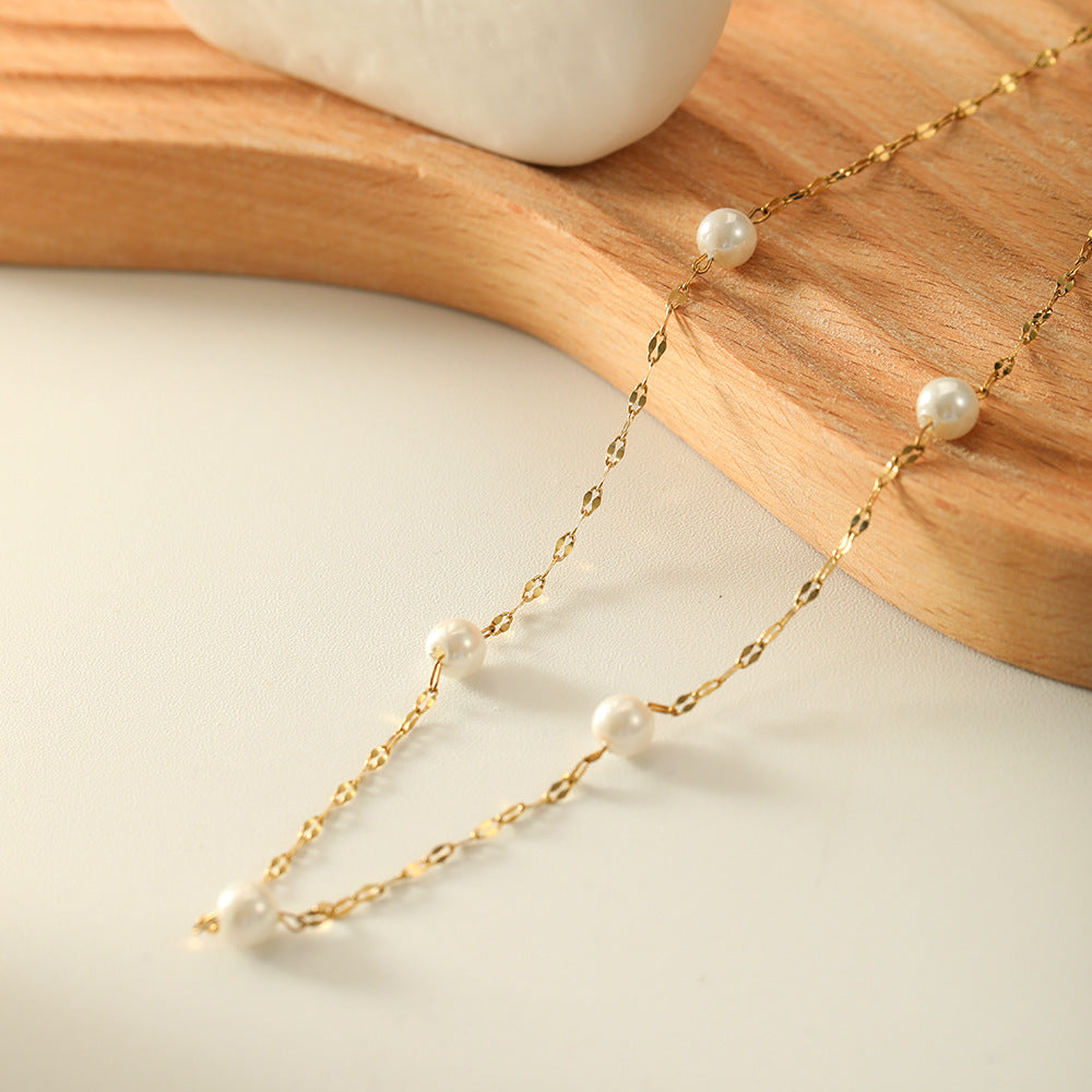 IG Style Pearl Stainless Steel Electroplating Necklaces4