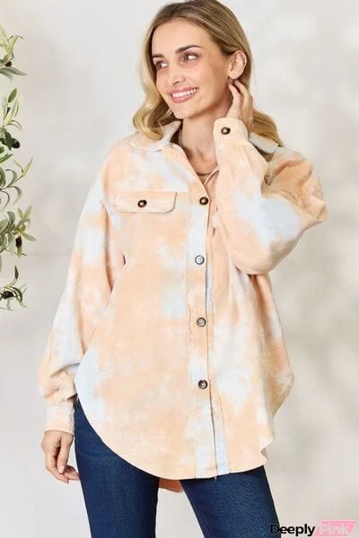 BiBi Tie Dye Button Down Long Sleeve Shirt