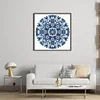 Blue And White Porcelain-Mandala-11CT Stamped Cross Stitch 40*40cm/15.75*15.75in