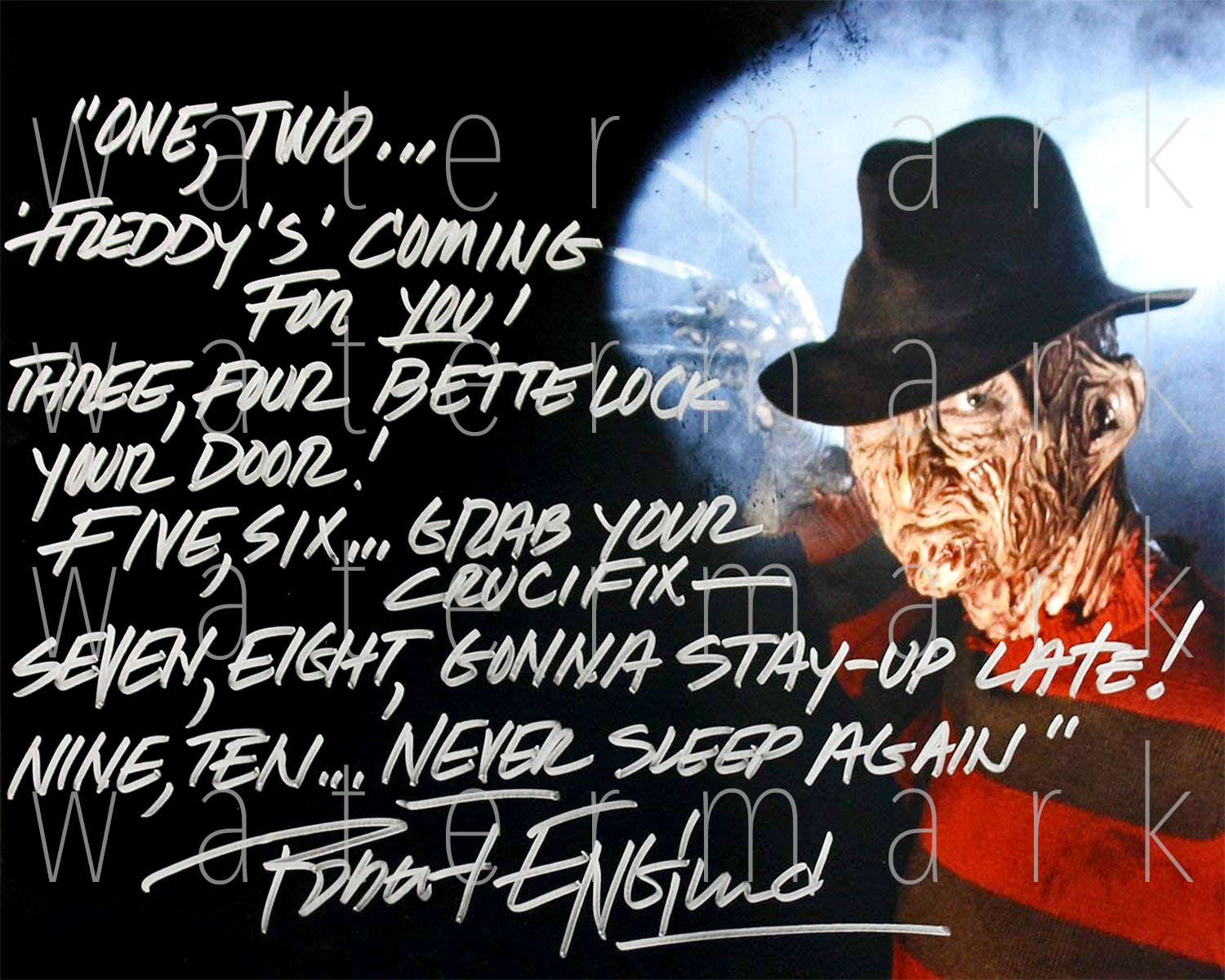 Robert Englund Signed Freddy Krueger 8X10 Photo Poster painting picture poster autograph RP