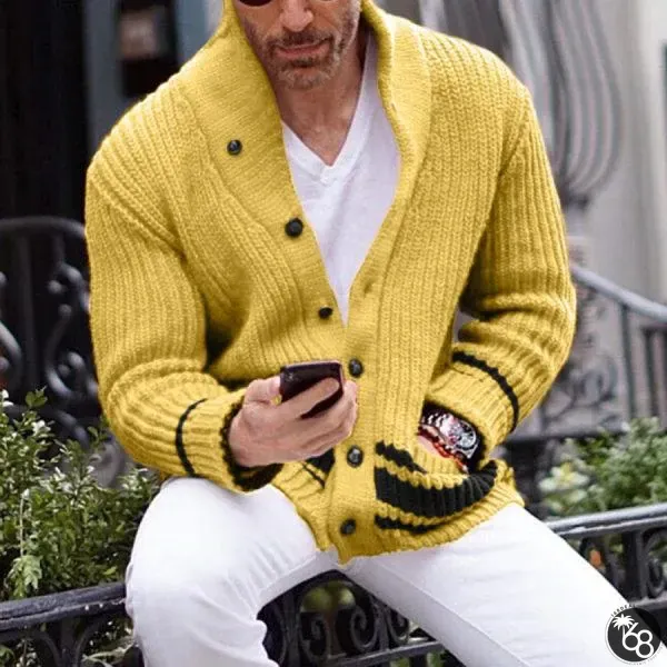 Casual Solid Color Half-Turtleneck Button Sweater Men | 168DEAL