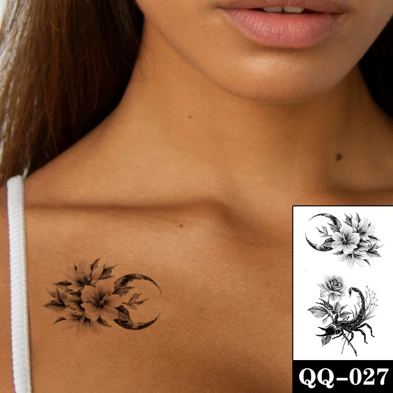 Tattoo Sticker Moon Sun Lunar Star Element Body Art Makeup Waterproof Temporary Women and Men Fake Tatoo