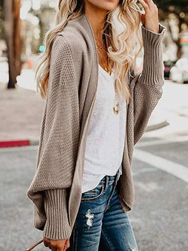 Fashion Loose Solid Color Knit Cardigan
