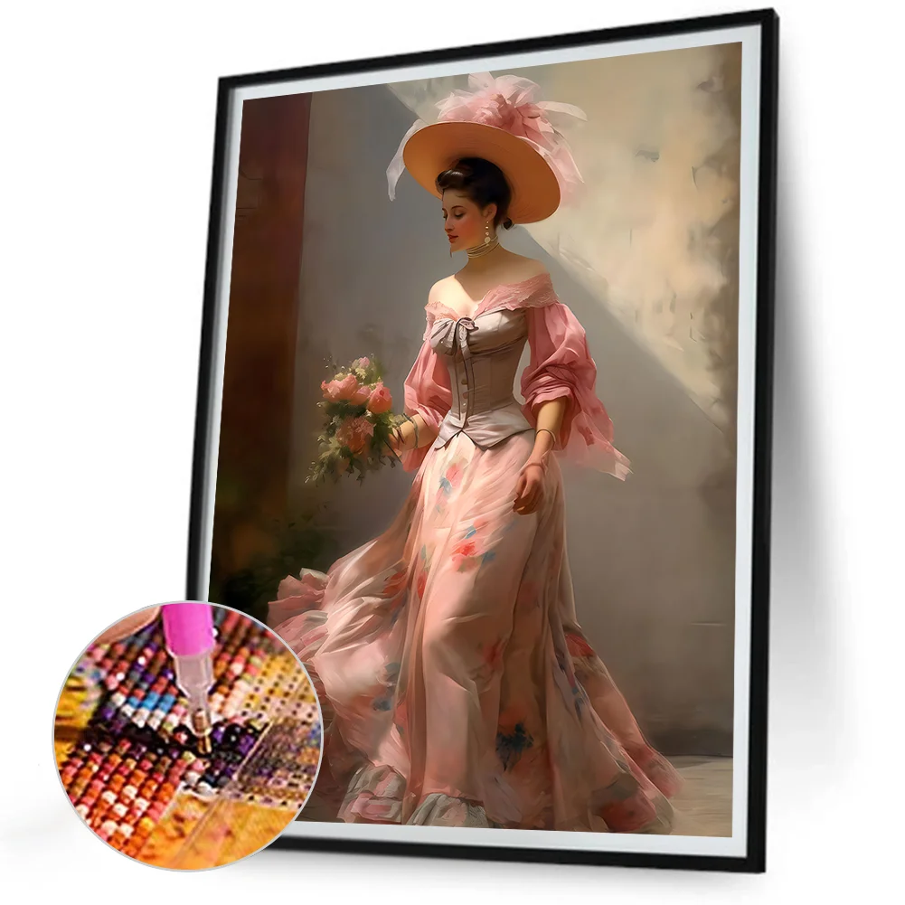 Diamond Painting - Full Round Drill - Elegant Lady(Canvas|30*40cm)